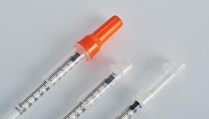 Medivena One-Care® Insulin And Tuberculin. Syringe Safety Insulin 29Gx.50.5Ml Blu 100/Bx, Box