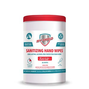ESC MY SHIELD ¨ PERSONAL SANITIZING WIPES, W/ ZETRISIL¨  5X7 WIPES, 80/PK, 12PK/CS 1/CASE E-1003-02 