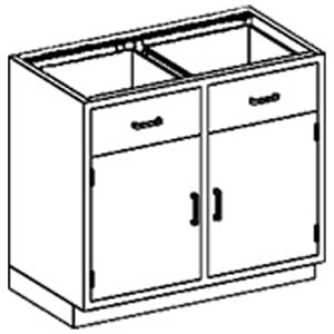 Blickman Case Cabinets. Base Cabinet 35"W X 35 3/4"H X 22"D, (1) Stainless Steel Adjustable Shelf, (2) 1/4-1/2 Drawers, 35" Over (2) Hinged Doors (Dro