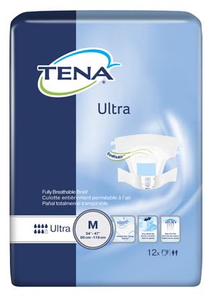 Essity Hms Tena® Ultra Brief. Ultra Briefs, Convenience Pack, Medium, 34" - 47" Hip Size, Gray, 12/Pk, 8 Pk/Cs (Continental Us Only). Brief Ultra Conv