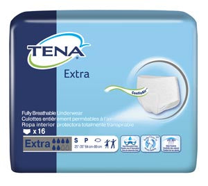 Essity Hms Tena® Extra Protective Underwear. Underwear Unisex Sm Wht16/Pk 4Pk/Cs, Case