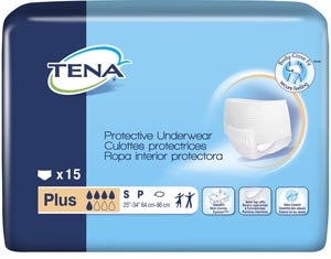 Essity Hms Tena® Plus Protective Underwear. Underwear Plus Sm Wht 15/Pk4Pk/Cs, Case