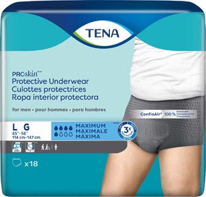 Essity Hms Tena® Proskin™ Underwear. Underwear Men Lg Grey 18/Pk4Pk/Cs, Case