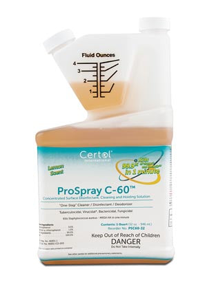 Certol Prospray™ C-60. Concentrated Surface Disinfectant/ Cleaner, Meter Dose Bottle, 32 Oz, Makes 8 Gallons, 12Btl/Cs (Item Is Considered Hazmat And 