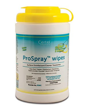 Certol Prospray™ Wipes. Disinfectant Wipes, 6" X 6¾", 240/Canister, 12 Can/Cs (Minimum Expiry Lead Is 90 Days) (Item Is Non-Returnable) (Us Only). Wip