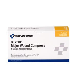 First Aid Only/Acme United Refill Items For Kits. Major Wound Compress 8Inx10In1/Bx (Drop), Box