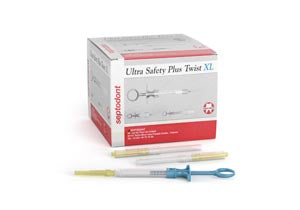 Septodont Ultra Safety Plus Twist Xl Syringes. Pnc-Syringe Ultra Safety Twist27G Short 100/Bx + 1 Hndl, Box