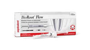 Septodont Bioroot™ Flow. Bioroot™ Flow, (1) 2G Syringe, (1) Finger Grip, (20) Replaceable Tips/Box (24 Month Shelf Life) (For Sale In The U.S. Only). 