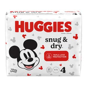 Kimberly-Clark Huggies Snug & Dry Diapers. Diaper Sz 4 Jumbo Pk 27/Pk4Pk/Cs, Case