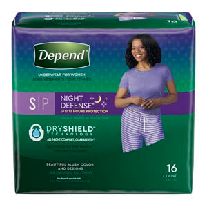 Kimberly-Clark Depend® Protective Underwear. Underwear Depends Overnightwomen Sm 16/Pk 4Pk/Cs, Case