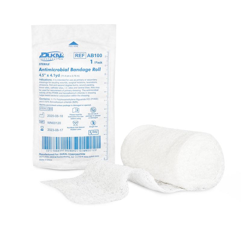 Sterile Antimicrobial Conforming Bandage, 4 Inch X 4-1/10 Yard, Sold As 1/Pack Dukal Ab100