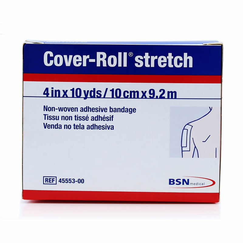 Cover-Roll® Stretch Nonwoven Polyester Dressing Retention Tape, 4 Inch X 10 Yard, White, Sold As 12/Case Bsn 45553