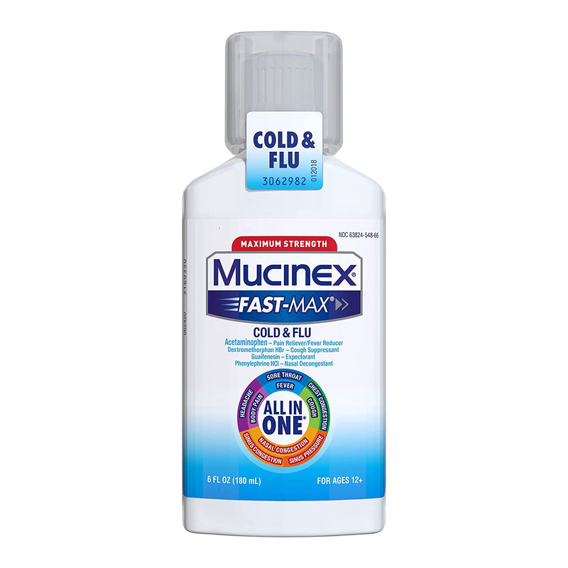Mucinex® Fast-Max™ Cold & Flu Cold And Cough Relief, 6-Ounce Bottle, Sold As 1/Each Reckitt 63824054866