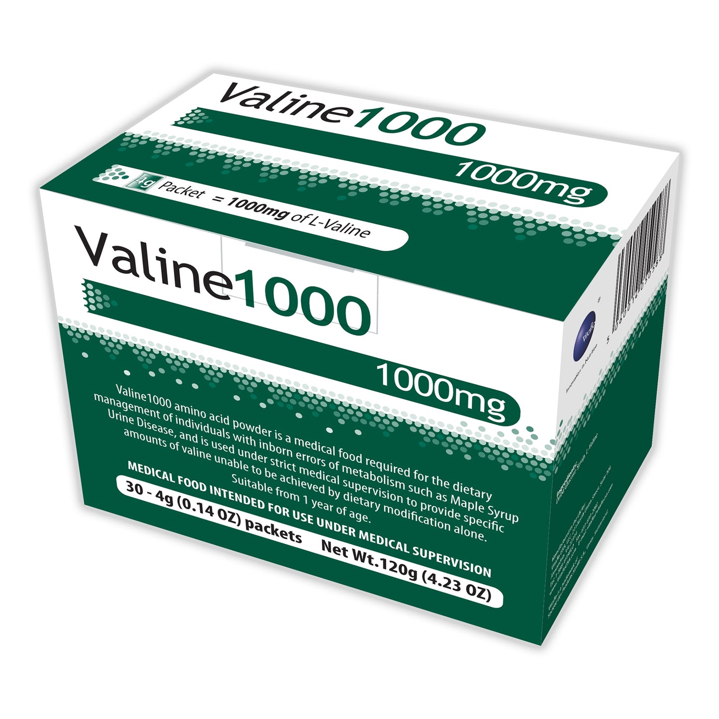 Valine1000 Medical Food For The Dietary Management Of Msud, Sold As 30/Case Vitaflo 812539021186