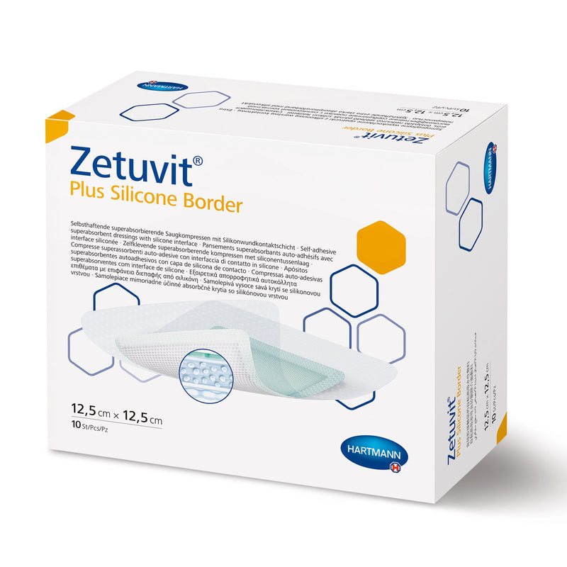 Zetuvit® Plus Silicone Border Super Absorbent Dressing, 4 X 4 Inch, Sold As 10/Box Hartmann 413119