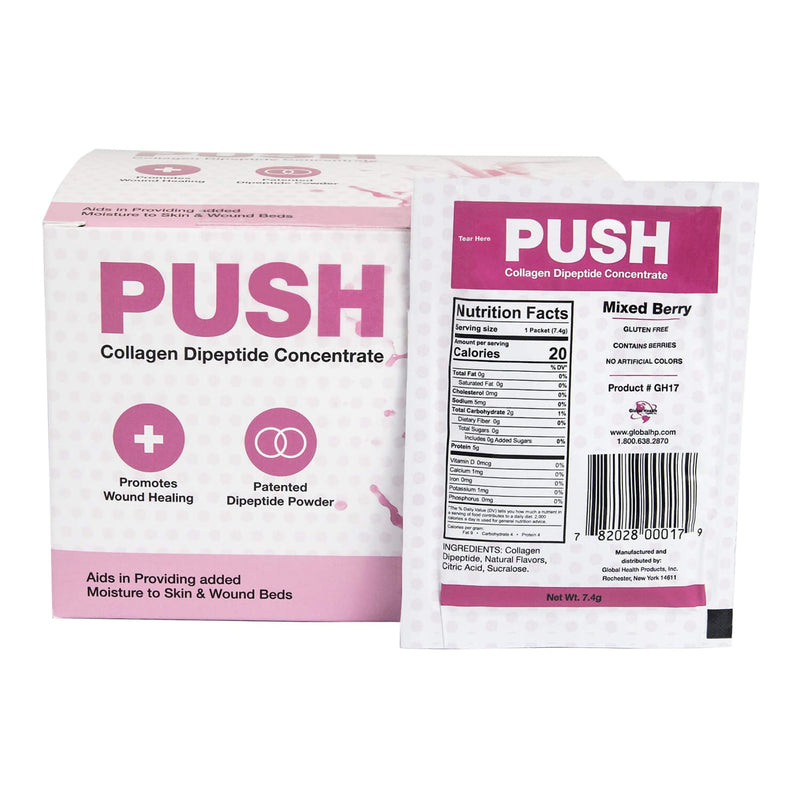 Push Collagen Dipeptide Concentrate, Mixed Berry Flavor, Sold As 30/Box Global Gh-17