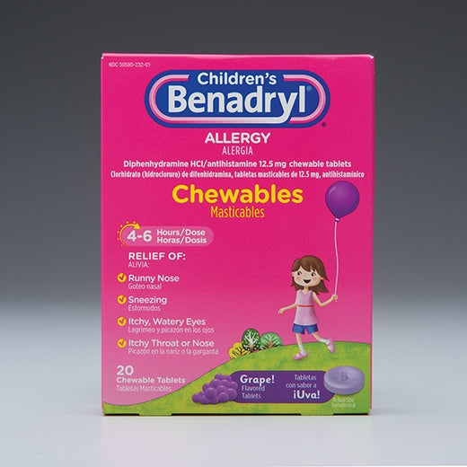 Children'S Benadryl® Diphenhydramine Children'S Allergy Relief, Sold As 20/Box Johnson 10300450553208