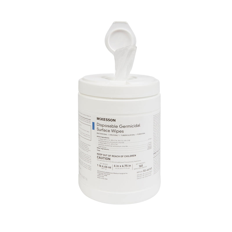 Mckesson Surface Disinfectant Wipes, Large Canister, Sold As 1/Box Mckesson 50-66160