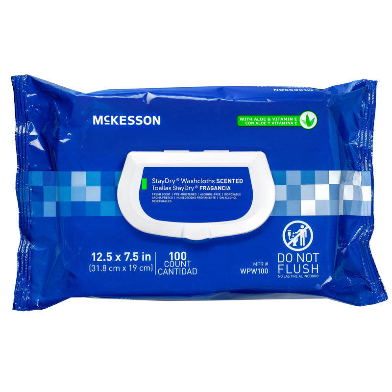 Staydry® Scented Personal Wipe, 100 Count Soft Pack, Sold As 1/Pack Mckesson Wpw100