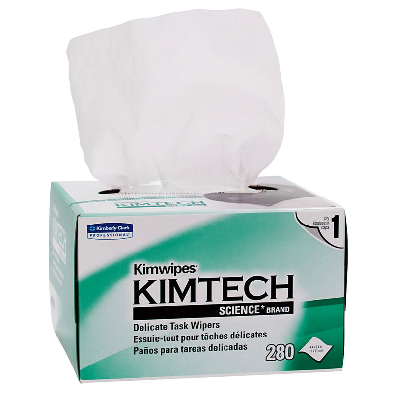 DELICATE TASK WIPE KIMTECH SCIENCE KIMWIPES LIGHT DUTY WHITE NONSTERILE 1 PLY TISSUE 4-2/5 X 8-2/5 INCH D, SOLD AS 16800/CASE, KIMBERLY 34155