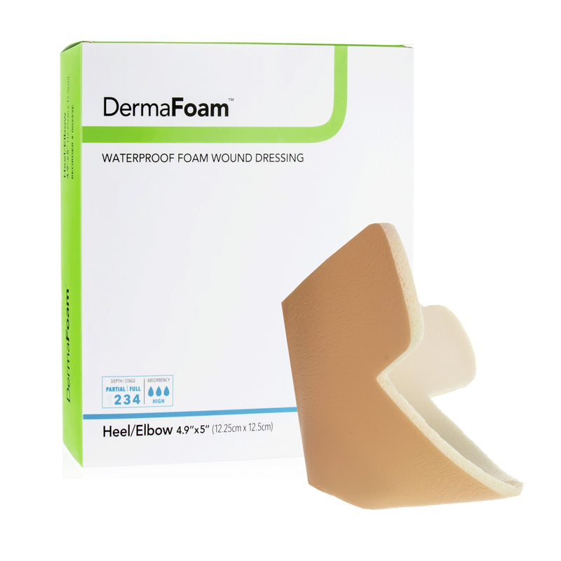 Dermafoam® Nonadhesive Without Border Foam Dressing, Heel/Elbow, Sold As 1/Each Dermarite 00293E