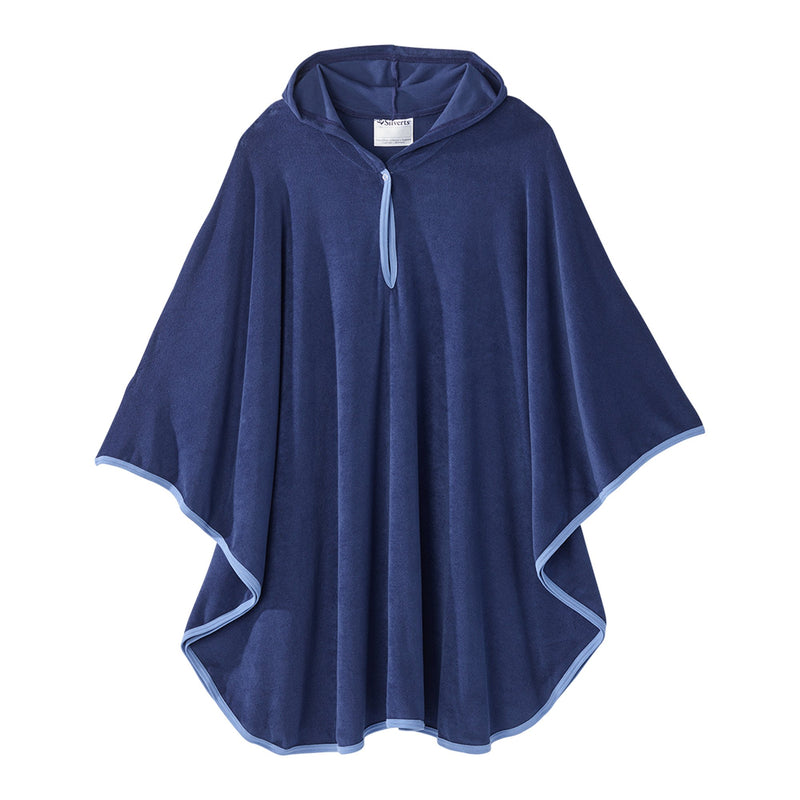 Silverts® Plush Terry Shower Capes, Navy Blue, Sold As 1/Each Silverts Sv30200_Navy_Os