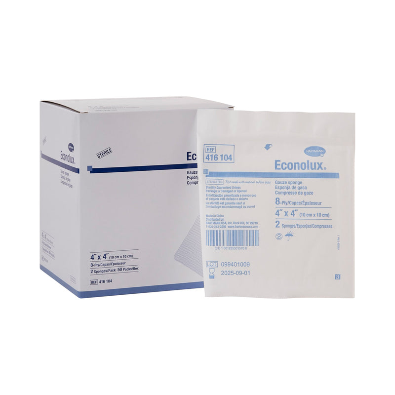 Econolux® Sterile Gauze Sponge, 4 X 4 Inch, Sold As 1200/Case Hartmann 416104