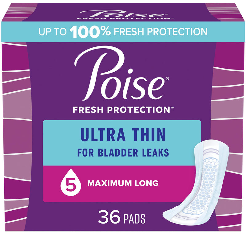 Poise® Fresh Protection™ Ultra Thin Pads, Maximum Long, Sold As 72/Case Kimberly 54352