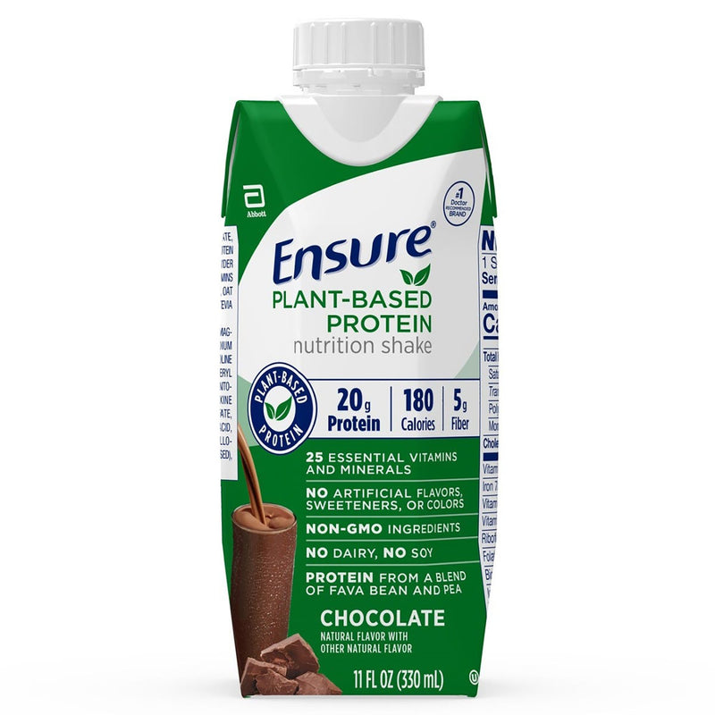 ORAL SUPPLEMENT ENSURE® PLANT BASED PROTEIN NUTRITION SHAKE CHOCOLATE FLAVOR LIQUID 11 OZ. CARTON, SOLD AS 1/PACK, ABBOTT 67453
