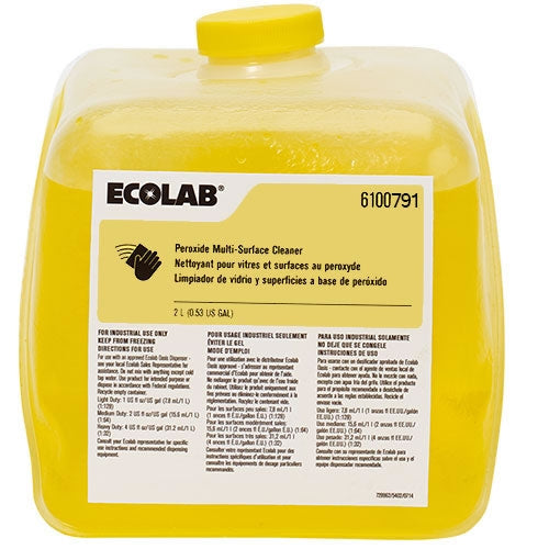Ecolab® Peroxide Multi-Surface Disinfectant Cleaner, 2 Liter Jug, Sold As 1/Each Ecolab 6100791