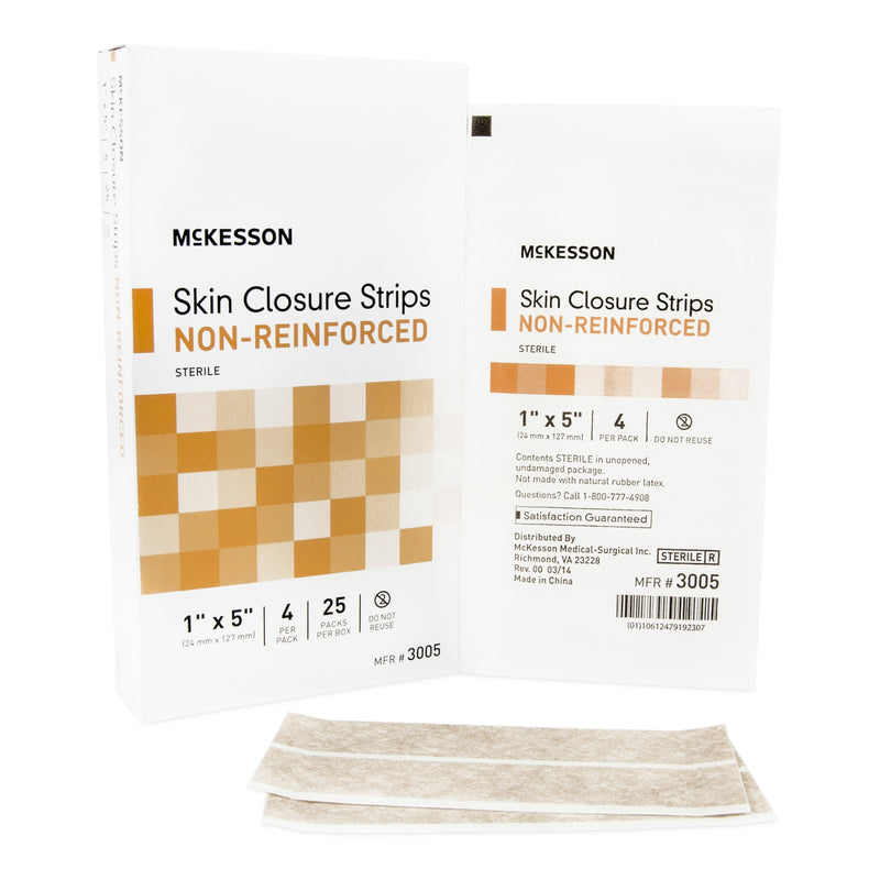 Mckesson Non-Reinforced Skin Closure Strip, 1 X 5 Inch, Sold As 25/Box Mckesson 3005