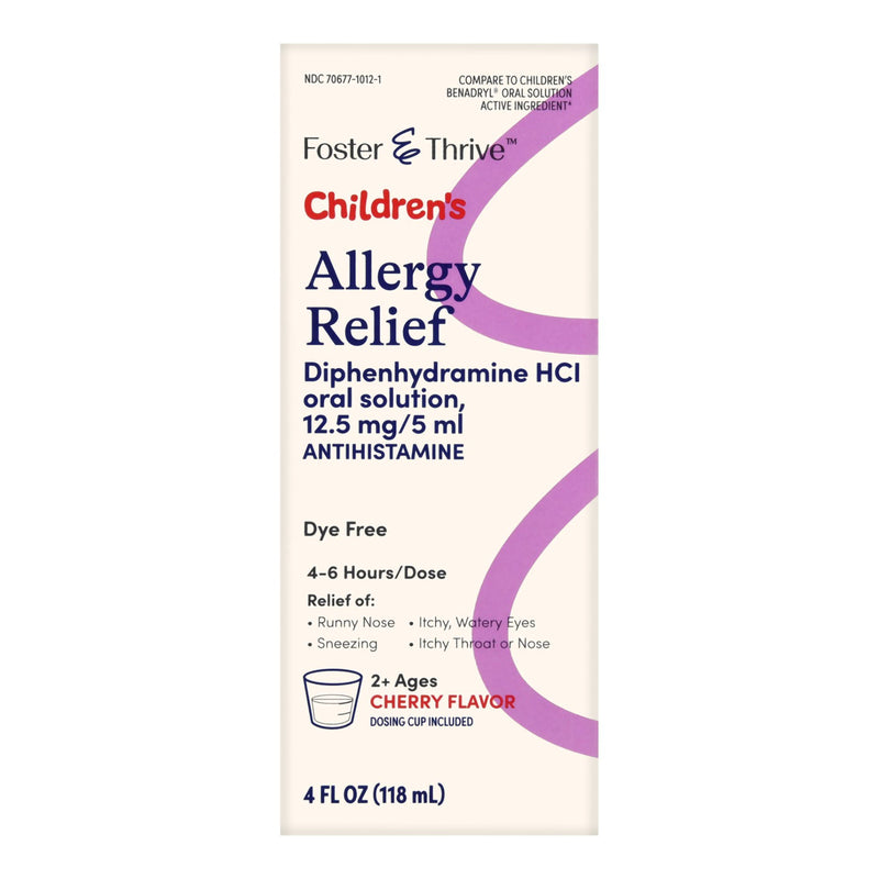 Foster & Thrive™ Cherry Flavor Children'S Allergy Relief, Sold As 1/Each Mckesson 70677101201