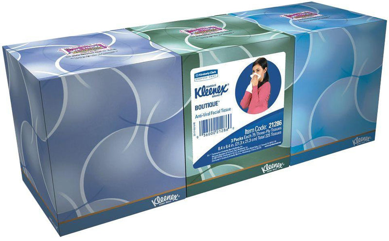 Tissue, Facial Anti-Viral Wht (68/Bx 12Bx/Cs), Sold As 12/Case Kimberly 21286