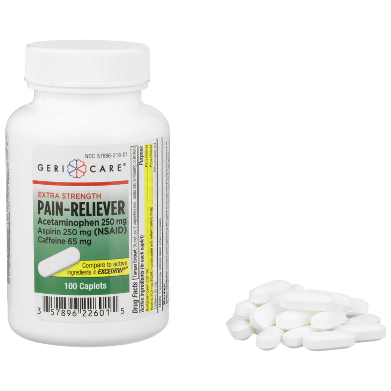 Geri-Care® Acetaminophen / Aspirin / Caffeine Pain Relief, Sold As 100/Bottle Geri-Care 226-01-Gcp