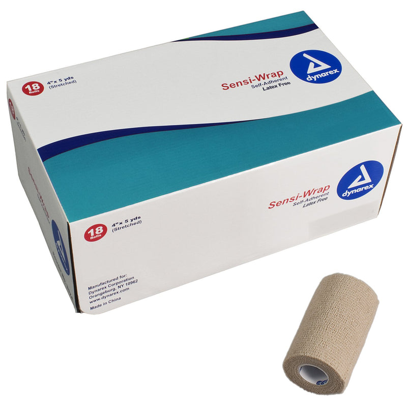 Sensi-Wrap Self-Adherent Closure Cohesive Bandage, 4 Inch X 5 Yard, Sold As 18/Case Dynarex 3190