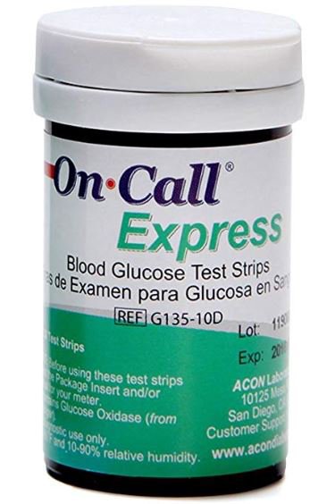 On Call® Express Blood Glucose Test Strips, Sold As 10000/Case Acon 755729-200