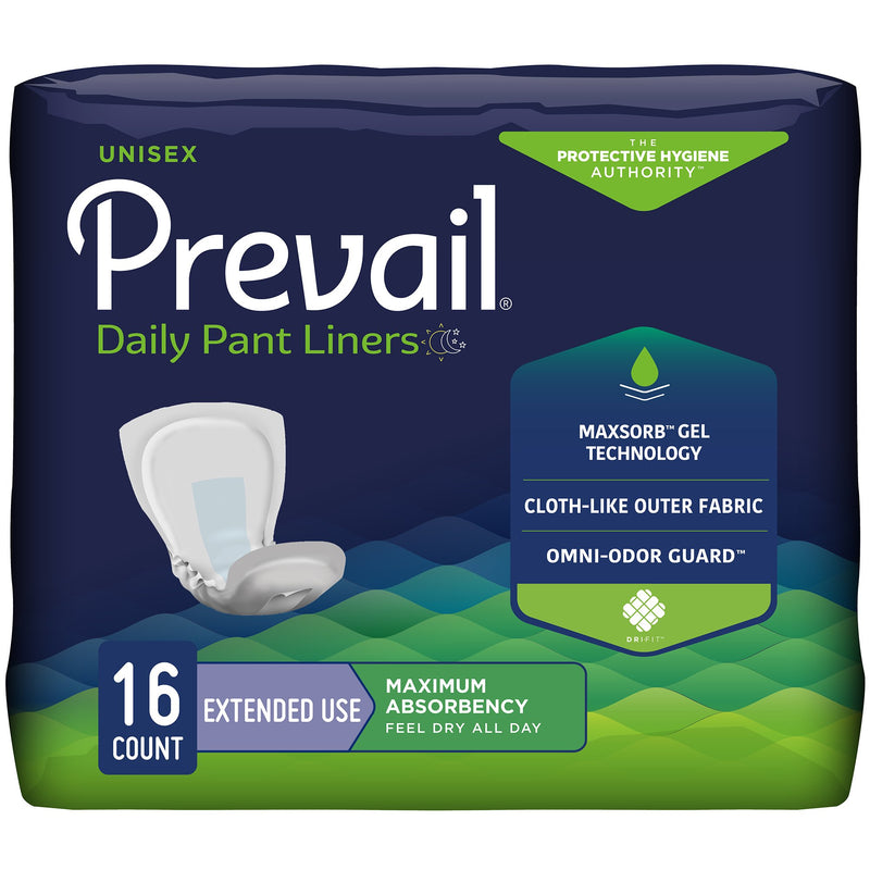 Prevail® Daily Pant Liners Moderate Absorbency Incontinence Liner, 28-Inch Length, Sold As 16/Pack First Pl-115