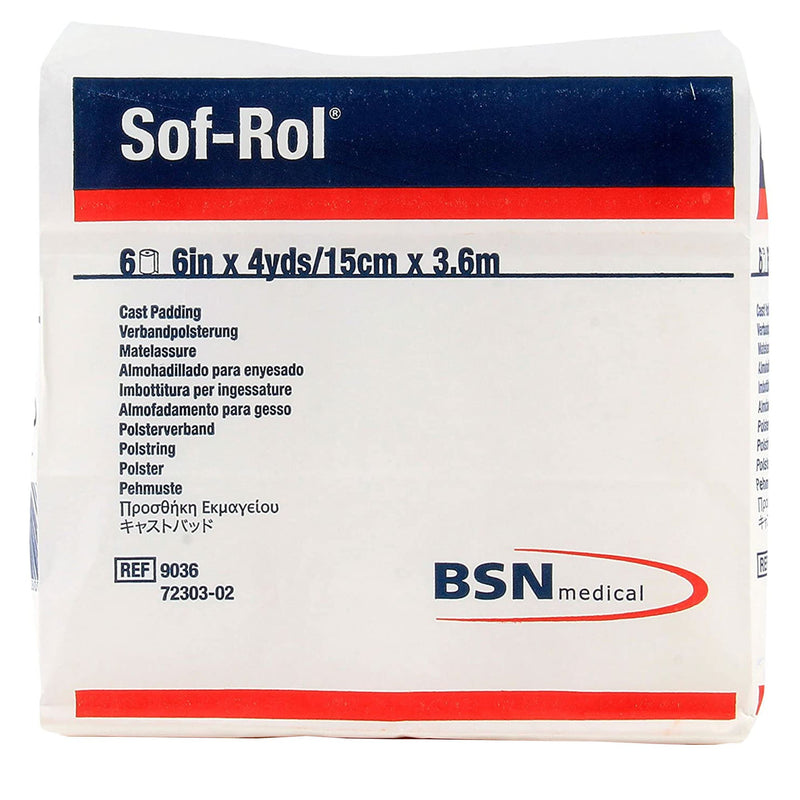 Sof-Rol® White Rayon Undercast Cast Padding, 6 Inch X 4 Yard, Sold As 1/Roll Bsn 9036