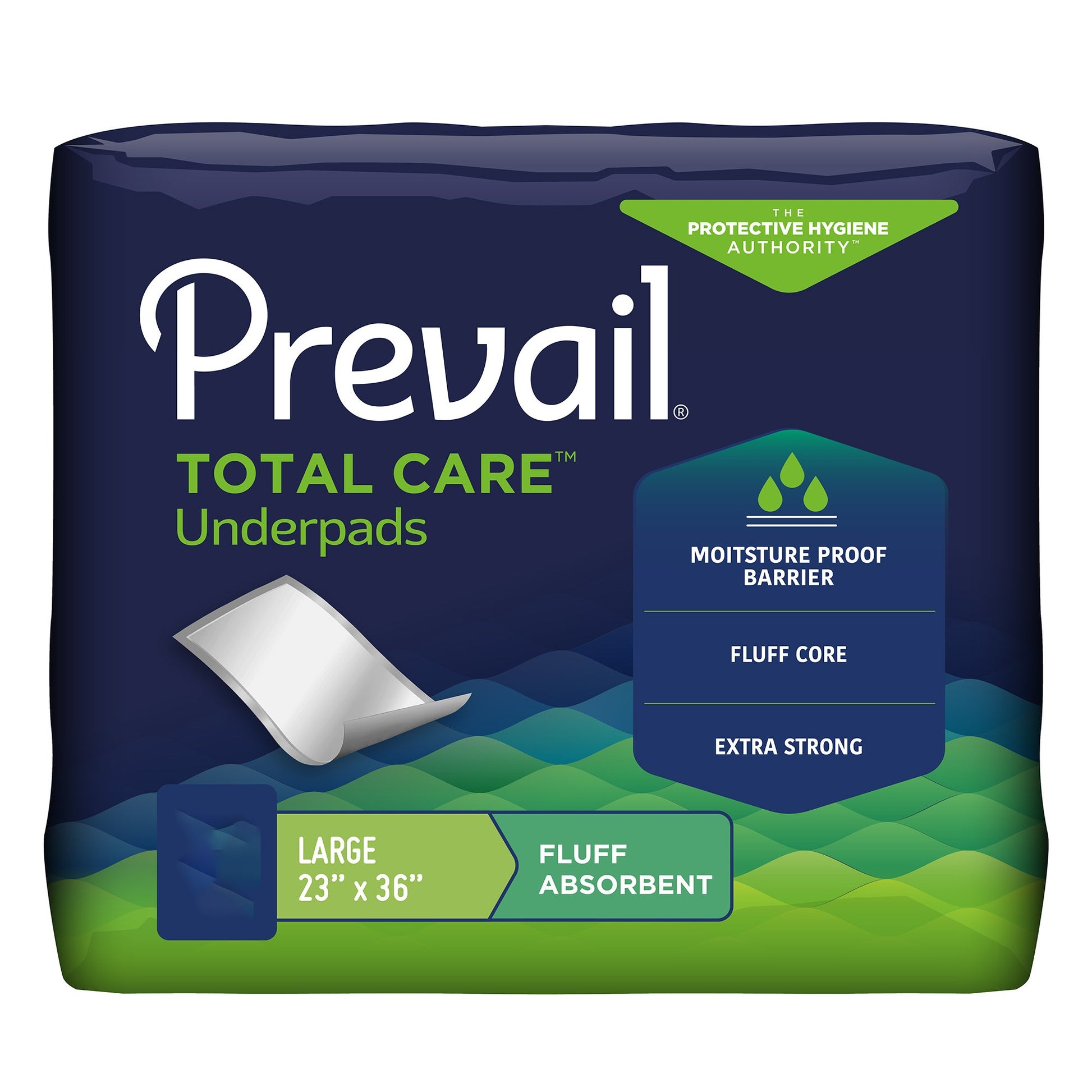 Prevail Total Care™ Fluff Underpads, Large, Sold As 25/Pack First Up-150/2