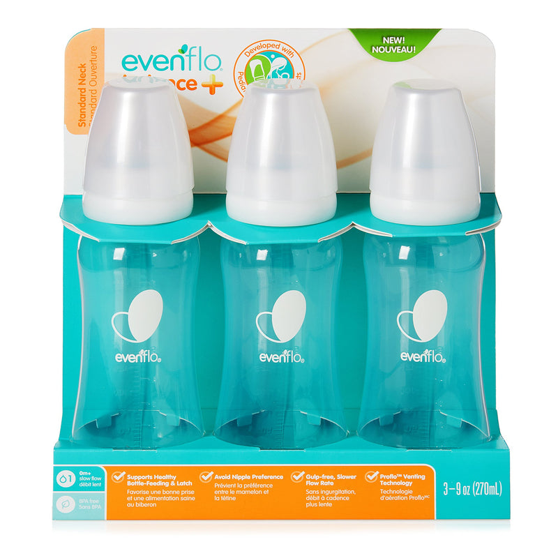 Evenflo® Feeding Balance + Standard Neck Baby Bottle, 9 Ounce, Sold As 12/Case Evenflo 1099311