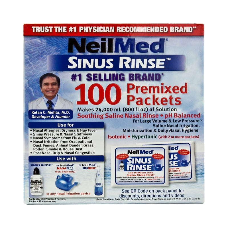 Neilmed® Sinus Rinse™ Saline Nasal Rinse Refill Kit, Sold As 100/Box Neilmed 05928000200