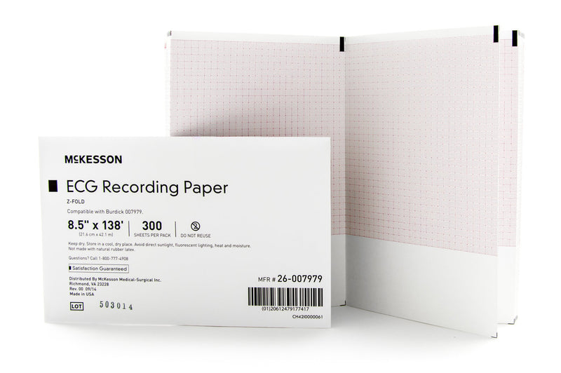 Mckesson Ecg Recording Paper, Sold As 300/Pack Mckesson 26-007979