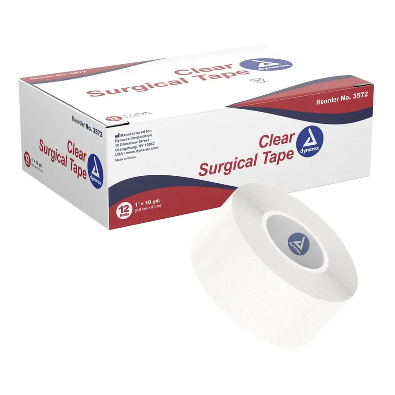 Dynarex® Adhesive Medical Tape, 1 Inch X 10 Yard, Transparent, Sold As 12/Box Dynarex 3572