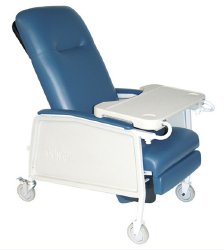 BARIATRIC RECLINER BLUE RIDGE VINYL FOUR 5 INCH CASTERS WITH 2 LOCKS, SOLD AS 1/EACH, DRIVE D574EW-BR