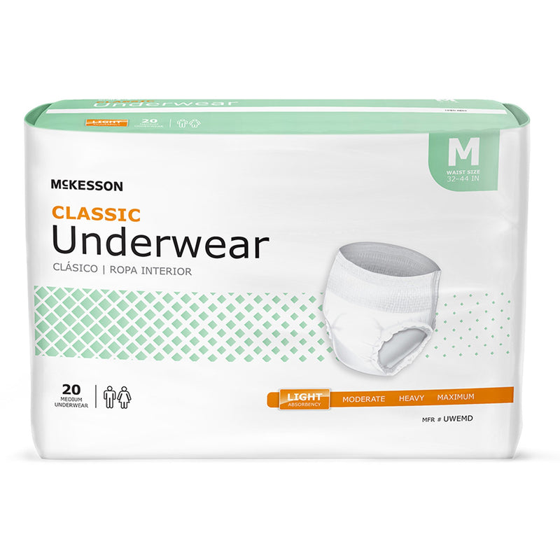 Mckesson Classic Light Absorbent Underwear, Medium, Sold As 4/Case Mckesson Uwemd