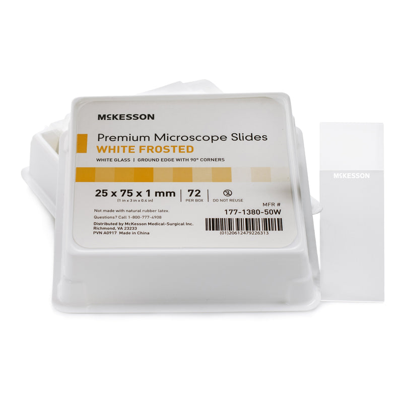 Mckesson Frosted Microscope Slide, 25 X 75 X 1 Mm, Sold As 1440/Case Mckesson 177-1380-50W