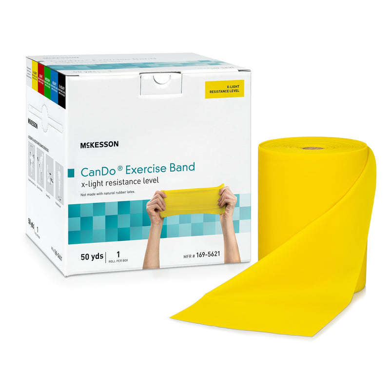 Mckesson Cando® Exercise Resistance Band, Yellow, 5 Inch X 50 Yard, X-Light Resistance, Sold As 1/Each Mckesson 169-5621