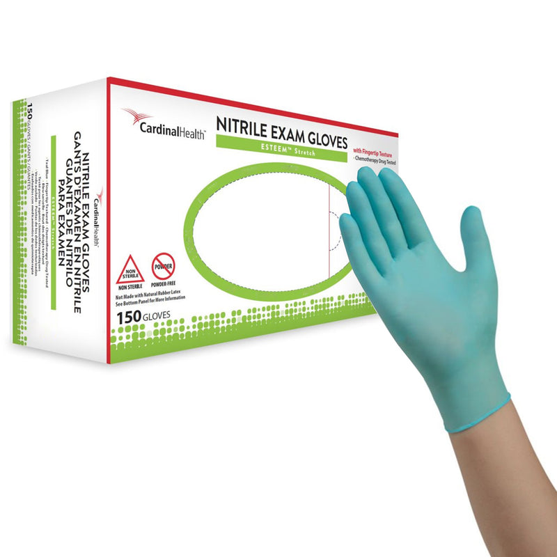 Esteem™ Stretch Exam Glove, Small, Teal, Sold As 150/Box Cardinal 8855Nsb