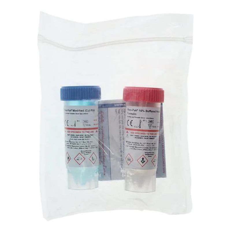 Para-Pak® 2-Vial Specimen Collection And Transport Kit, Parasitology, Sold As 120/Case Meridian 300812