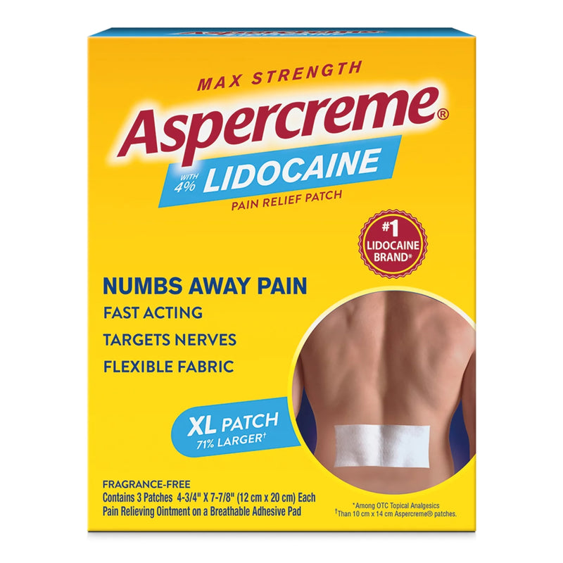 Aspercreme Lidocaine Pain Relief Patches Xl, Sold As 3/Box Sanofi 04116705842